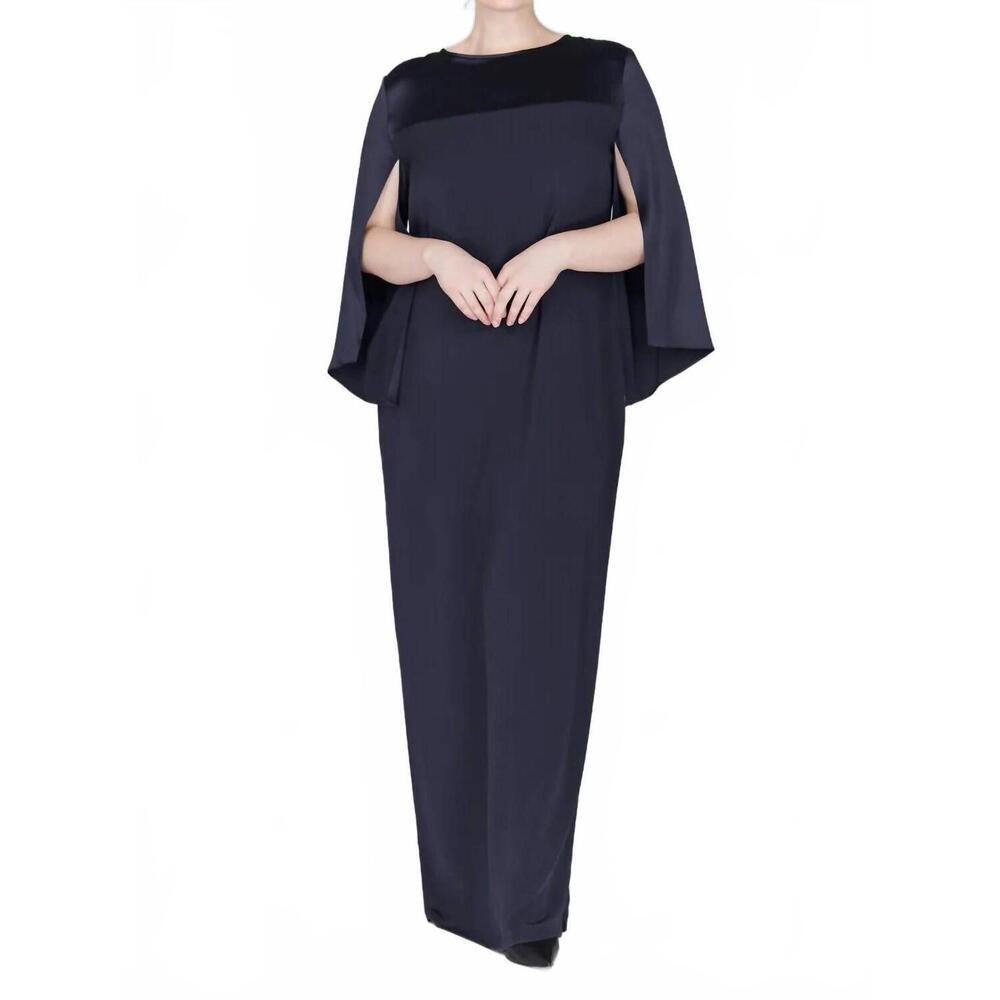 NEW EMMELLE long sleeve silk dress in storm